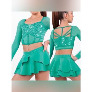 WEISSMAN Elite Dance Costume Kelly green sequin Pink Pony Club
17580 LC child
